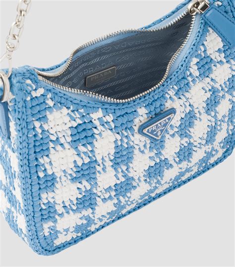 prada crochet bag blue